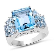 Load image into Gallery viewer, 6.50 Carat Genuine Blue Topaz .925 Sterling Silver Ring