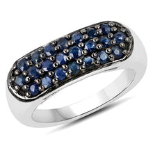 Load image into Gallery viewer, 0.99 Carat Genuine Blue Sapphire .925 Sterling Silver Ring
