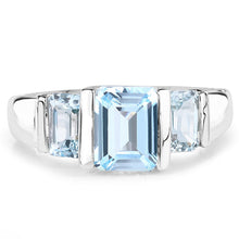 Load image into Gallery viewer, 3.21 Carat Genuine Blue Topaz .925 Sterling Silver Ring