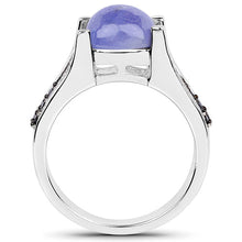 Load image into Gallery viewer, 3.20 Carat Genuine Tanzanite and Black Spinel .925 Sterling Silver Ring