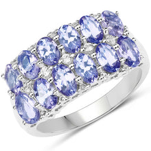 Load image into Gallery viewer, 3.16 Carat Genuine Tanzanite & White Topaz .925 Sterling Silver Ring