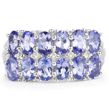 Load image into Gallery viewer, 3.16 Carat Genuine Tanzanite & White Topaz .925 Sterling Silver Ring