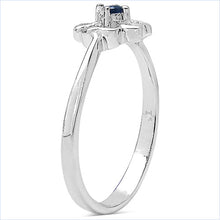 Load image into Gallery viewer, 0.07 Carat Genuine Blue Sapphire .925 Sterling Silver Ring