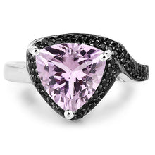 Load image into Gallery viewer, 3.53 Carat Genuine Pink Amethyst and Black Spinel .925 Sterling Silver Ring