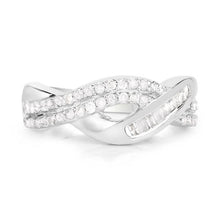 Load image into Gallery viewer, 0.47 Carat Genuine White Diamond .925 Sterling Silver Ring