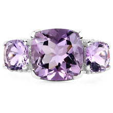 Load image into Gallery viewer, 5.85 Carat Genuine Pink Amethyst and White Topaz .925 Sterling Silver Ring