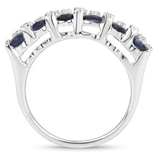 Load image into Gallery viewer, 3.66 Carat Genuine Blue Sapphire and White Topaz .925 Sterling Silver Ring