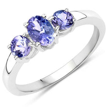 Load image into Gallery viewer, 0.90 Carat Genuine Tanzanite .925 Sterling Silver Ring