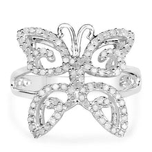 Load image into Gallery viewer, 0.58 Carat Genuine White Diamond .925 Sterling Silver Ring
