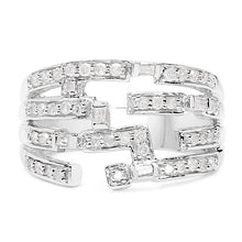 Load image into Gallery viewer, 0.60 Carat Genuine White Diamond .925 Sterling Silver Ring
