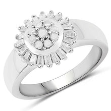 Load image into Gallery viewer, 0.75 Carat Genuine White Diamond .925 Sterling Silver Ring