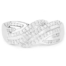 Load image into Gallery viewer, 0.64 Carat Genuine White Diamond .925 Sterling Silver Ring