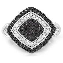 Load image into Gallery viewer, 0.56 Carat Genuine White Diamond and Black Diamond .925 Sterling Silver Ring