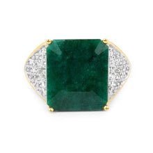 Load image into Gallery viewer, 8.70 Carat Dyed Emerald and White Topaz .925 Sterling Silver Ring