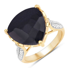 Load image into Gallery viewer, 8.39 Carat Dyed Sapphire and White Topaz .925 Sterling Silver Ring