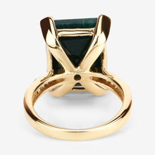 Load image into Gallery viewer, 7.64 Carat Dyed Emerald and White Diamond .925 Sterling Silver Ring