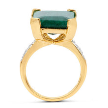 Load image into Gallery viewer, 7.64 Carat Dyed Emerald and White Diamond .925 Sterling Silver Ring