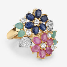 Load image into Gallery viewer, 3.65 Carat Genuine Multi Stones .925 Sterling Silver Ring