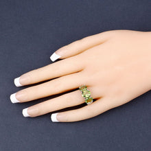 Load image into Gallery viewer, 4.14 Carat Genuine Peridot and White Topaz .925 Sterling Silver Ring