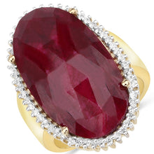 Load image into Gallery viewer, 19.11 Carat Dyed Ruby and White Topaz .925 Sterling Silver Ring