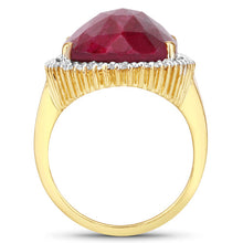 Load image into Gallery viewer, 19.11 Carat Dyed Ruby and White Topaz .925 Sterling Silver Ring