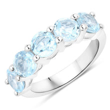 Load image into Gallery viewer, 4.00 Carat Genuine Blue Topaz .925 Sterling Silver Ring