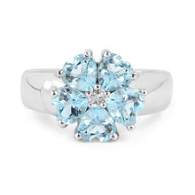 Load image into Gallery viewer, 2.58 Carat Genuine Blue Topaz and White Topaz .925 Sterling Silver Ring