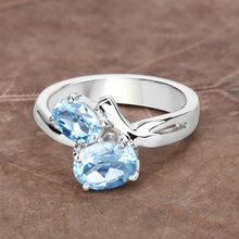 Load image into Gallery viewer, 2.55 Carat Genuine Blue Topaz .925 Sterling Silver Ring