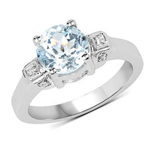 Load image into Gallery viewer, 2.28 Carat Genuine Blue Topaz and White Topaz .925 Sterling Silver Ring
