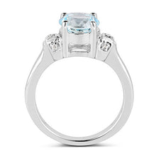 Load image into Gallery viewer, 2.28 Carat Genuine Blue Topaz and White Topaz .925 Sterling Silver Ring