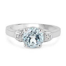 Load image into Gallery viewer, 2.28 Carat Genuine Blue Topaz and White Topaz .925 Sterling Silver Ring