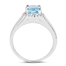 Load image into Gallery viewer, 1.62 Carat Genuine Blue Topaz and White Topaz .925 Sterling Silver Ring
