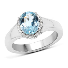 Load image into Gallery viewer, 2.63 Carat Genuine Blue Topaz and White Topaz .925 Sterling Silver Ring