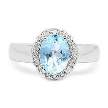 Load image into Gallery viewer, 2.58 Carat Genuine Blue Topaz and White Topaz .925 Sterling Silver Ring