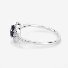 Load image into Gallery viewer, 0.78 Carat Genuine Blue Sapphire and White Diamond 14K White Gold Ring