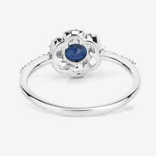 Load image into Gallery viewer, 0.78 Carat Genuine Blue Sapphire and White Diamond 14K White Gold Ring