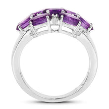Load image into Gallery viewer, 3.05 Carat Genuine Amethyst and White Topaz .925 Sterling Silver Ring
