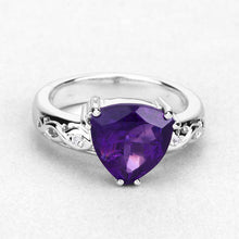 Load image into Gallery viewer, 2.71 Carat Genuine Amethyst and White Topaz .925 Sterling Silver Ring