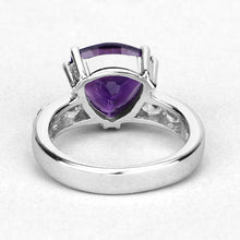 Load image into Gallery viewer, 2.71 Carat Genuine Amethyst and White Topaz .925 Sterling Silver Ring