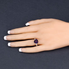 Load image into Gallery viewer, 2.71 Carat Genuine Amethyst and White Topaz .925 Sterling Silver Ring