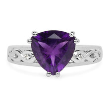 Load image into Gallery viewer, 2.71 Carat Genuine Amethyst and White Topaz .925 Sterling Silver Ring
