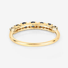 Load image into Gallery viewer, 0.43 Carat Genuine Blue Sapphire and White Diamond 14K Yellow Gold Ring