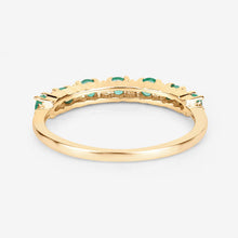 Load image into Gallery viewer, 0.41 Carat Genuine Zambian Emerald and White Diamond 14K Yellow Gold Ring