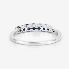 Load image into Gallery viewer, 0.45 Carat Genuine Blue Sapphire and White Diamond 14K White Gold Ring