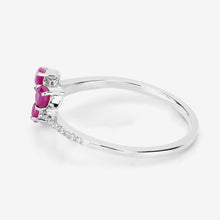 Load image into Gallery viewer, 0.68 Carat Genuine Ruby and White Diamond 14K White Gold Ring