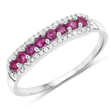 Load image into Gallery viewer, 0.47 Carat Genuine Ruby and White Diamond 14K White Gold Ring