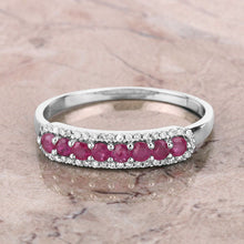 Load image into Gallery viewer, 0.47 Carat Genuine Ruby and White Diamond 14K White Gold Ring