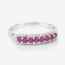 Load image into Gallery viewer, 0.47 Carat Genuine Ruby and White Diamond 14K White Gold Ring
