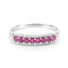 Load image into Gallery viewer, 0.47 Carat Genuine Ruby and White Diamond 14K White Gold Ring