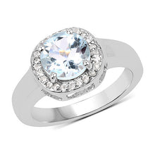 Load image into Gallery viewer, 2.37 Carat Genuine Blue Topaz and White Topaz .925 Sterling Silver Ring